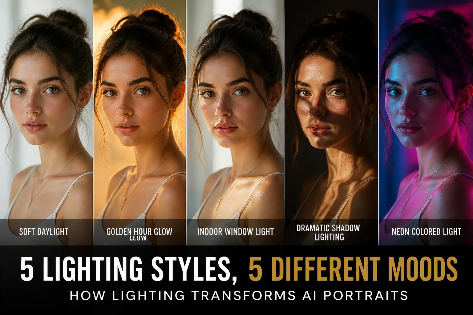 AI Portrait Lighting Mastery: How Different Light Sources Change Mood, Realism, and Trust