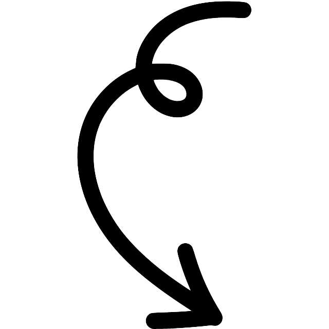 Arrow pointing to results