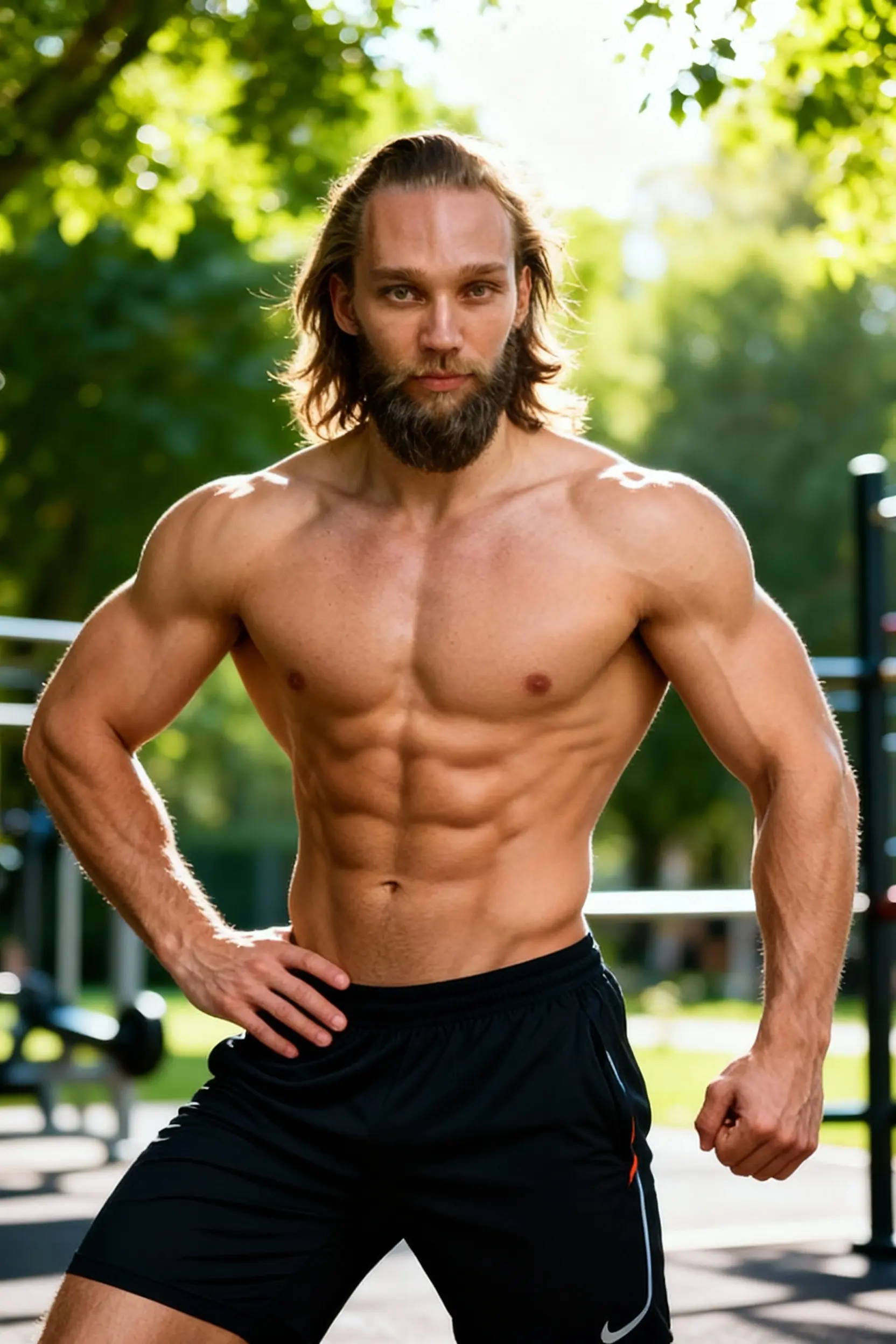 Selfie AI man portrait style Fitness generated with the mobile app