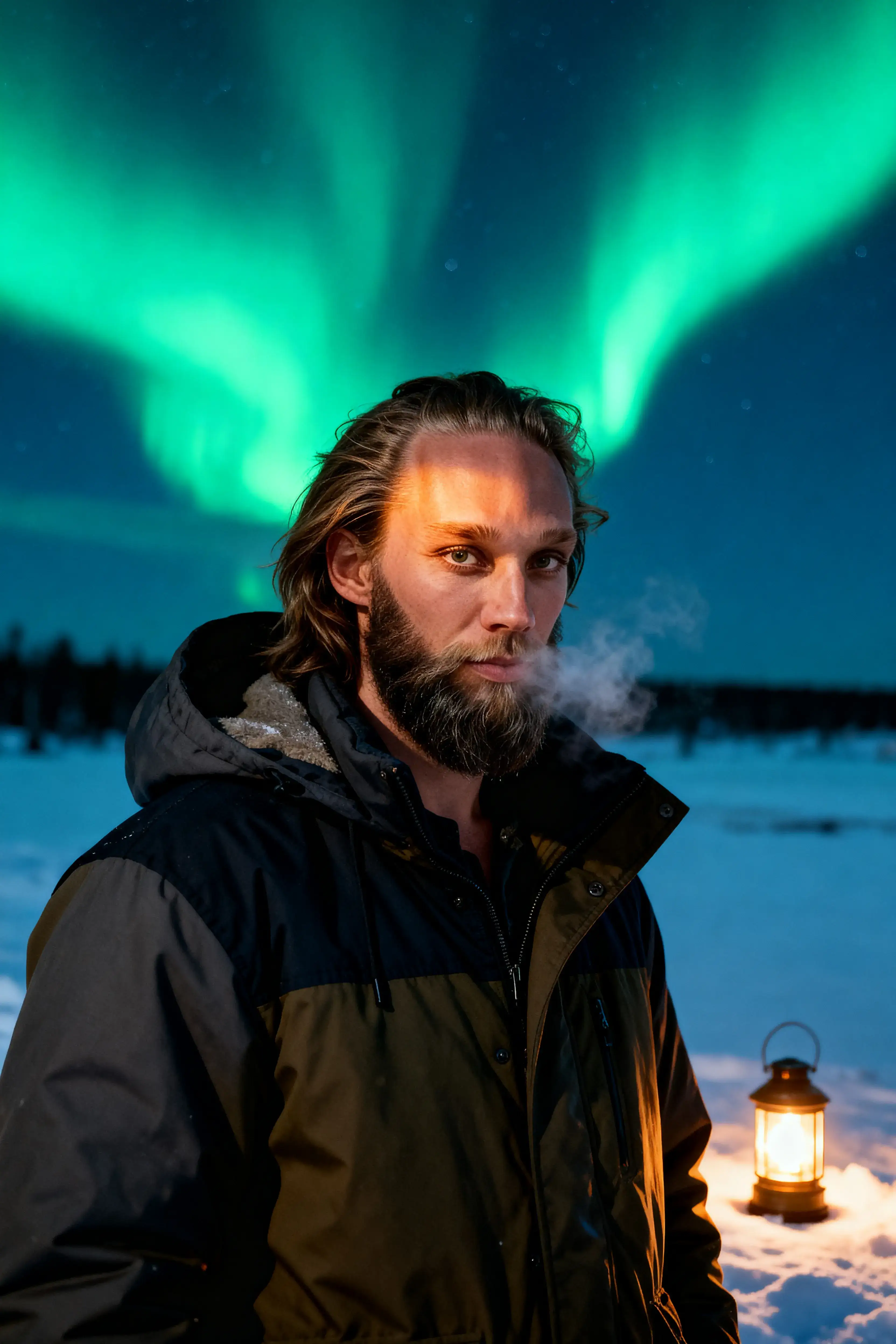 🌌 Northern Lights AI Portrait example for men