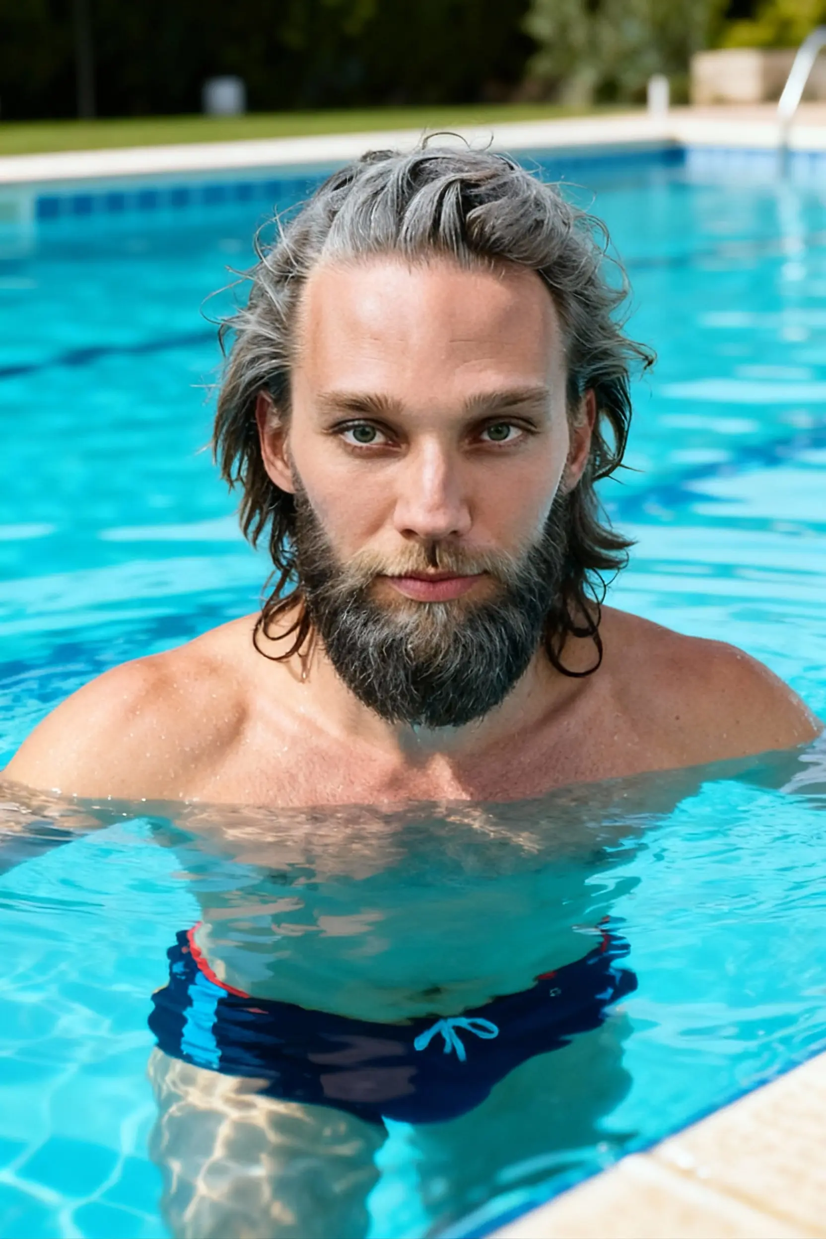 Selfie AI man portrait style Pool generated with the mobile app