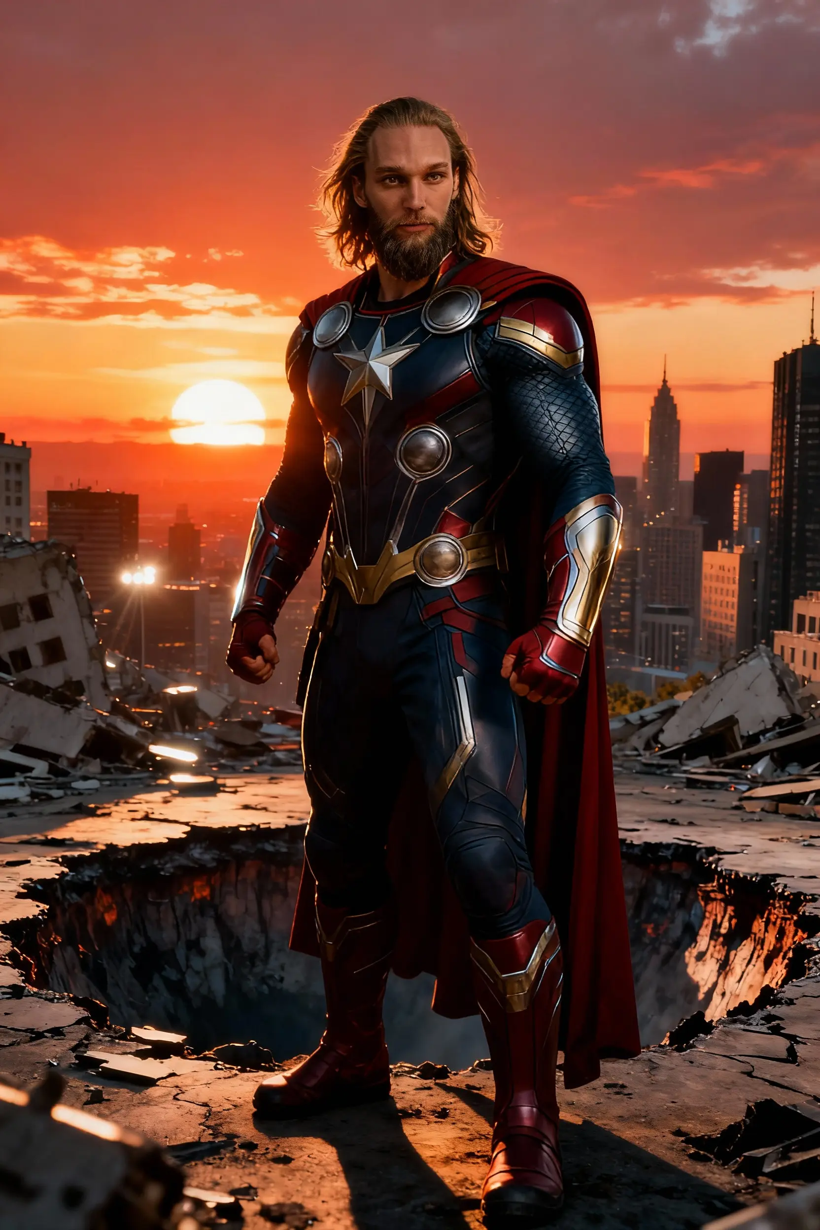 Selfie AI man portrait style Superhero generated with the mobile app
