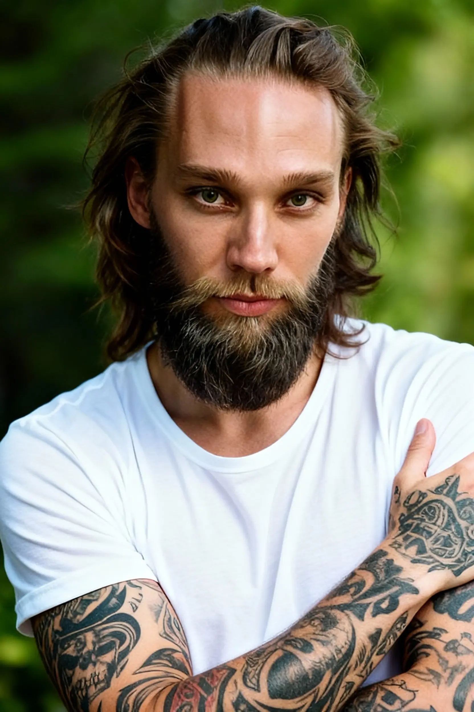 Selfie AI man portrait style Tattoos generated with the mobile app