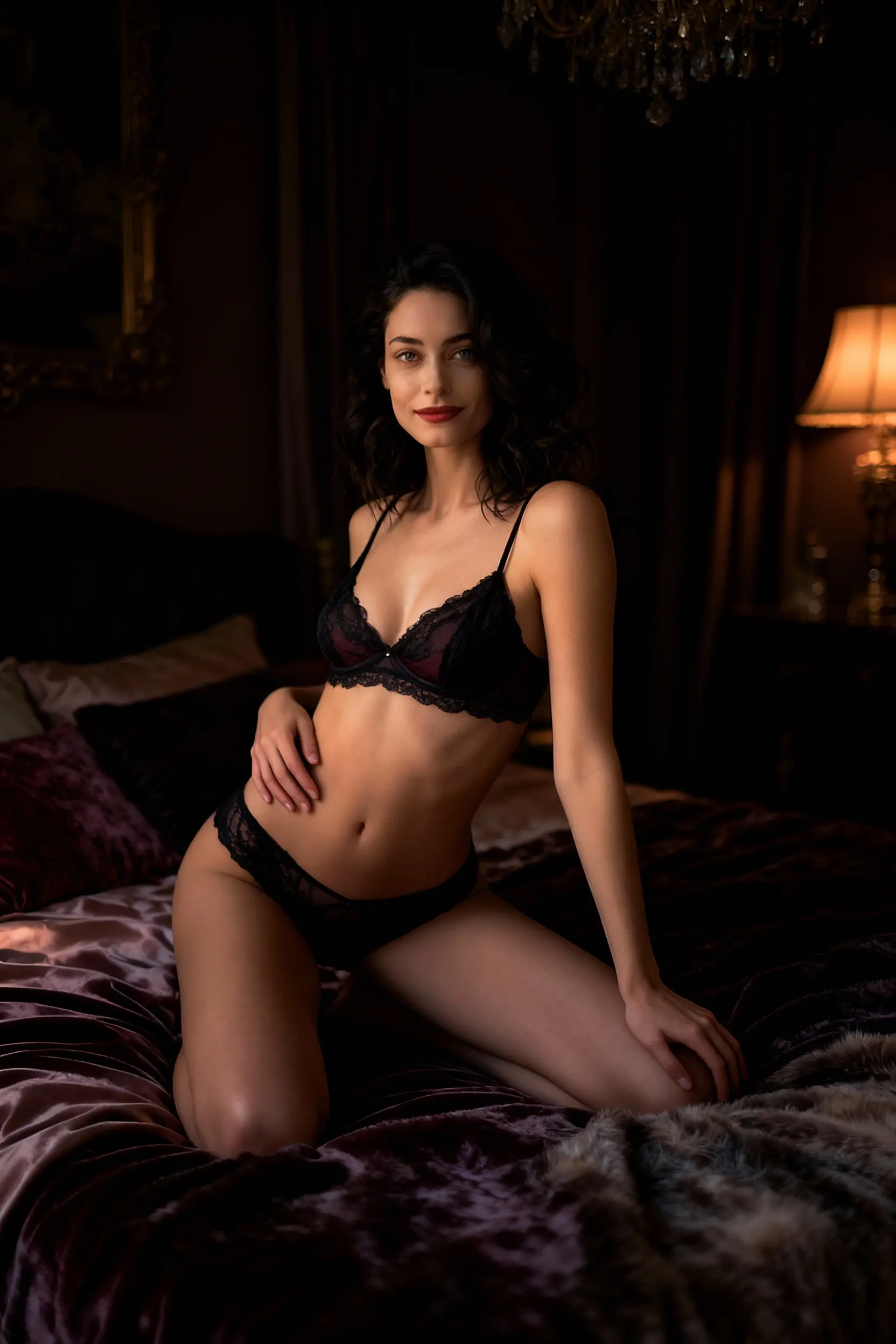 Selfie AI woman portrait style Boudoir generated with the mobile app