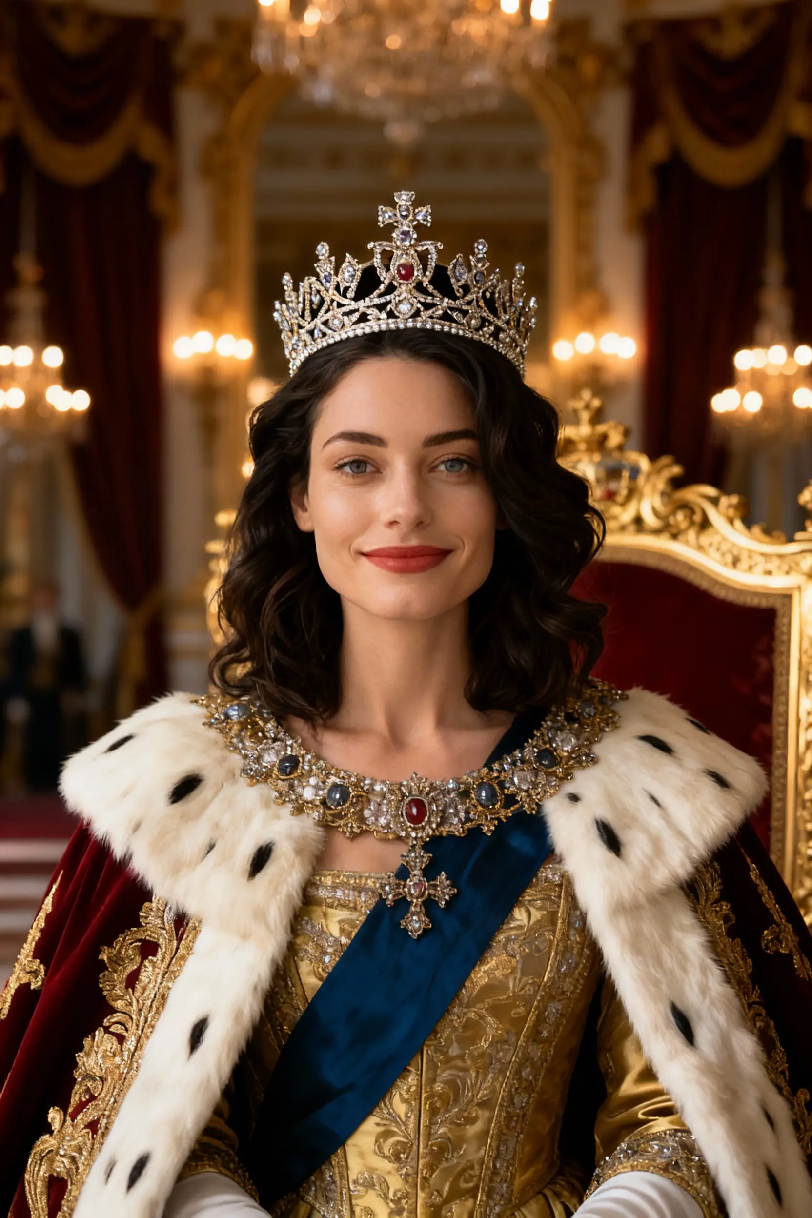 Selfie AI woman portrait style Monarch generated with the mobile app