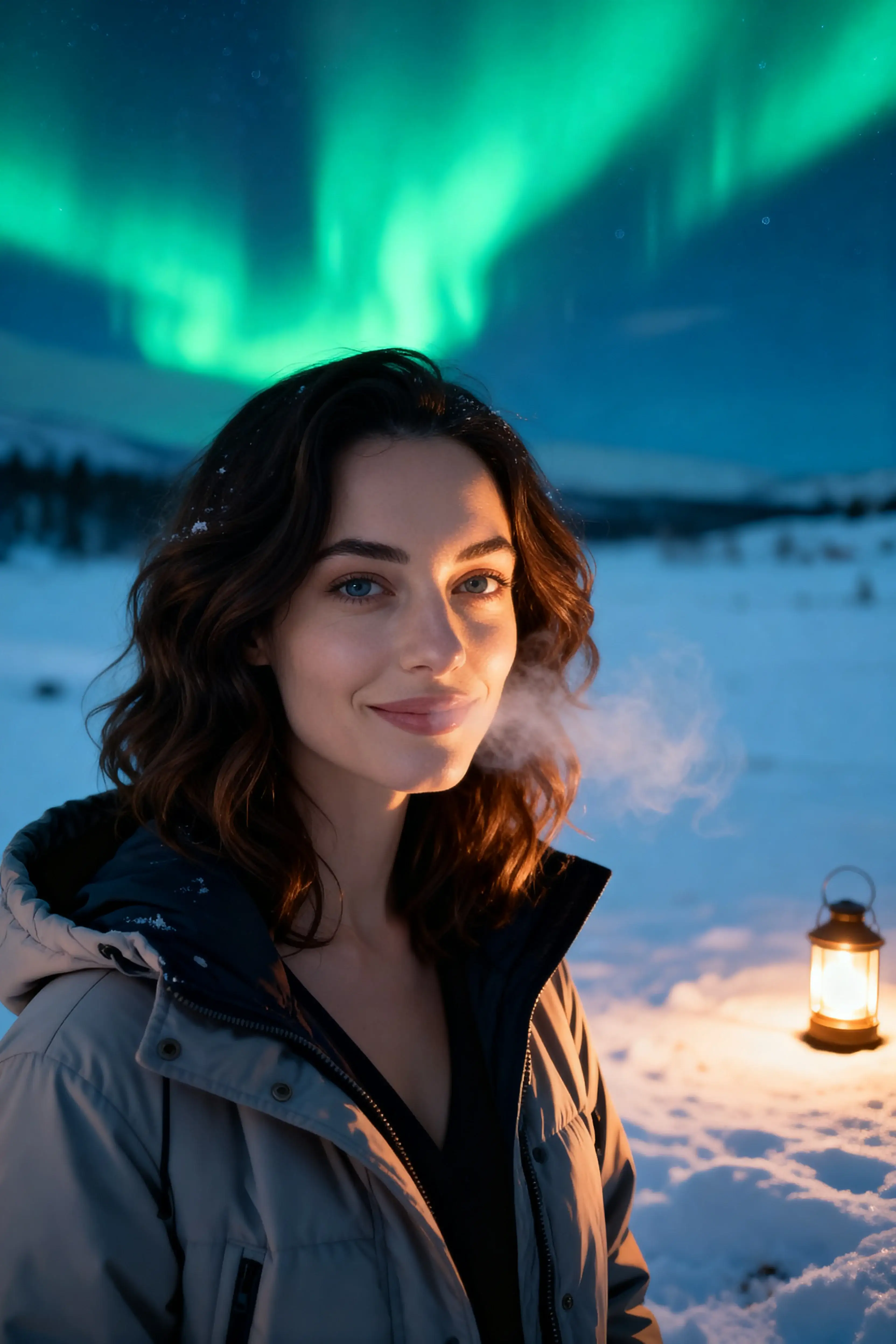 🌌 Northern Lights AI Portrait example for women
